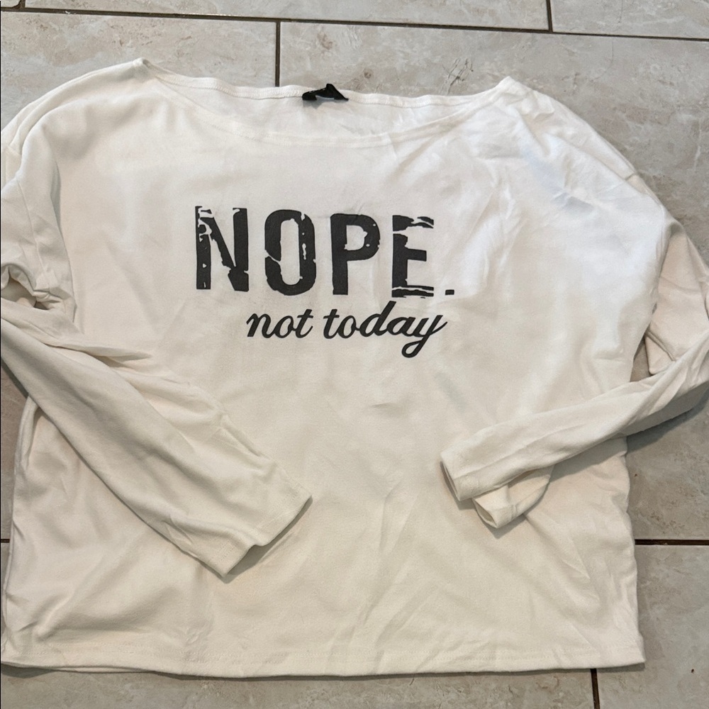 Women's White Graphic Off-Shoulder Top - Picture 2 of 3